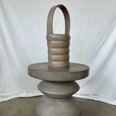 Sac Bucket Mini Matelassé en cuir végan Gris